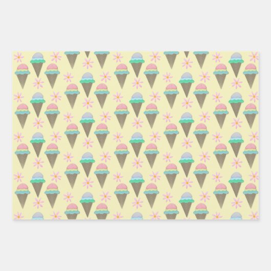 Eis- und Daisy-Wrapping-Papier Geschenkpapier Set (Vorderseite)