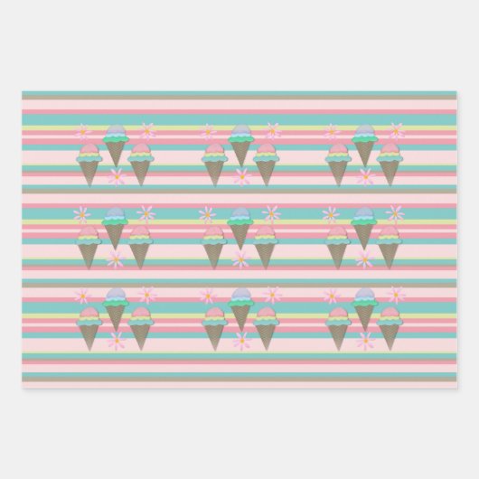 Eis- und Daisy-Wrapping-Papier Geschenkpapier Set (Vorderseite 3)