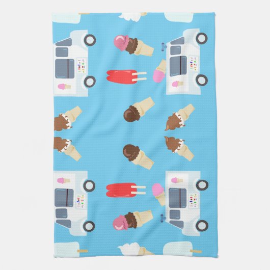 Eis- und LKW-Muster Geschirrtuch (Vertikal)