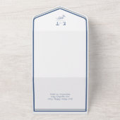 Eis und Navy Blues Simple Modern Wedding All In One Einladung (Außenbereich)