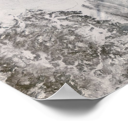 Eis- und Nebenstraßen im Meer von Okhotsk Poster (Ecke)