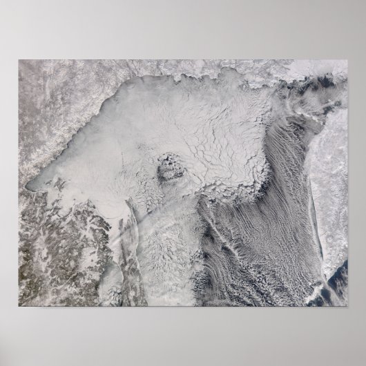 Eis- und Nebenstraßen im Meer von Okhotsk Poster (Vorne)