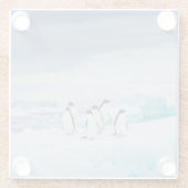 Eis und Schnee | Adelie Penguins Antarktis Glasuntersetzer (Rückseite)