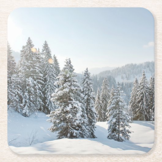 Eis und Schnee | Allgäu Bayern Süddeutschland Rechteckiger Pappuntersetzer (Vorderseite)