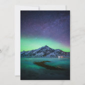 Eis und Schnee | Aurora Borealis Milky Way Island Dankeskarte (Vorderseite)