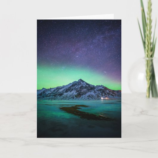 Eis und Schnee | Aurora Borealis Milky Way Island Karte (Vorderseite)