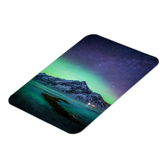 Eis und Schnee | Aurora Borealis Milky Way Island Magnet (Linke Seite)