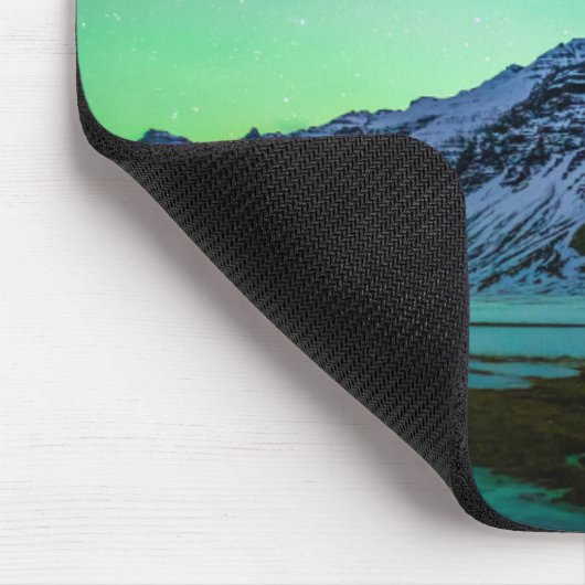 Eis und Schnee | Aurora Borealis Milky Way Island Mousepad (Ecke)