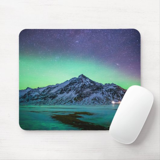 Eis und Schnee | Aurora Borealis Milky Way Island Mousepad (Mit Mouse)