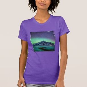 Eis und Schnee   Aurora Borealis Milky Way Island T-Shirt