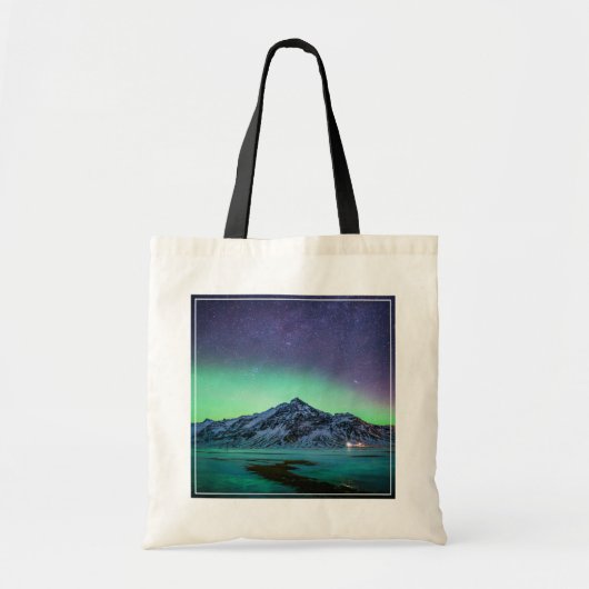 Eis und Schnee | Aurora Borealis Milky Way Island Tragetasche (Vorne)