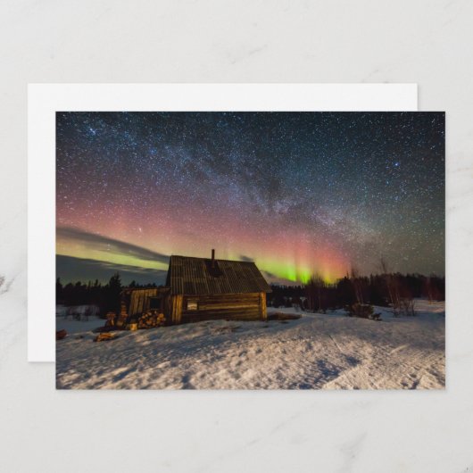 Eis und Schnee | Aurora Polaris Murmansk, Island Dankeskarte (Vorne/Hinten)