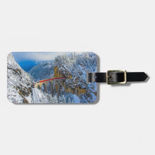 Eis und Schnee | Bernina Express, Schweiz Gepäckanhänger (Vorderseite horizontal)