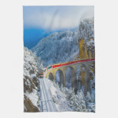 Eis und Schnee | Bernina Express, Schweiz Geschirrtuch (Vertikal)