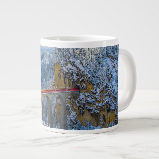 Eis und Schnee | Bernina Express, Schweiz Jumbo-Tasse (Vorderseite Rechts)