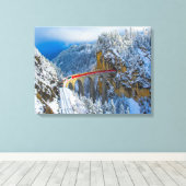 Eis und Schnee | Bernina Express, Schweiz Leinwanddruck (Insitu (Holzboden))