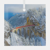 Eis und Schnee | Bernina Express, Schweiz Ornament Aus Glas (Vorderseite)