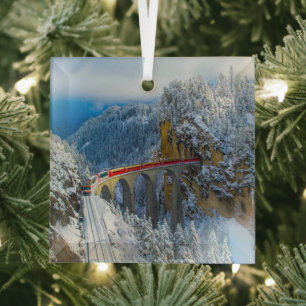 Eis und Schnee   Bernina Express, Schweiz Ornament Aus Glas