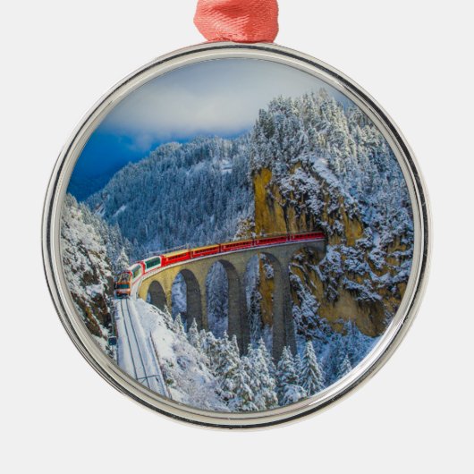 Eis und Schnee | Bernina Express, Schweiz Ornament Aus Metall (Vorne)