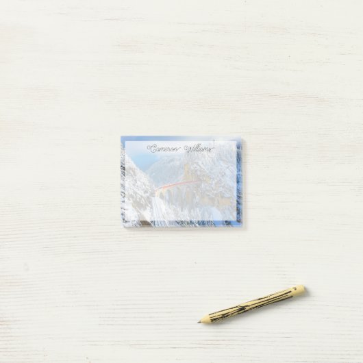 Eis und Schnee | Bernina Express, Schweiz Post-it Klebezettel (Auf Schreibtisch)