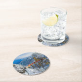 Eis und Schnee | Bernina Express, Schweiz Runder Pappuntersetzer (Vor Ort)