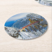 Eis und Schnee | Bernina Express, Schweiz Runder Pappuntersetzer (Angewinkelt)