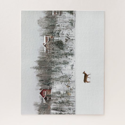 Eis und Schnee | Deh in Snow Quebec, Kanada Puzzle (Vertikal)