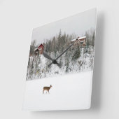 Eis und Schnee | Deh in Snow Quebec, Kanada Quadratische Wanduhr (Winkel)