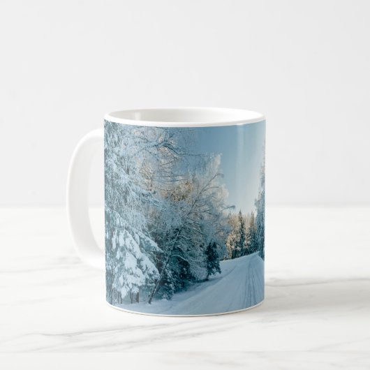 Eis und Schnee | Frozen Winter Road Russland, Sibi Kaffeetasse (Vorderseite Links)