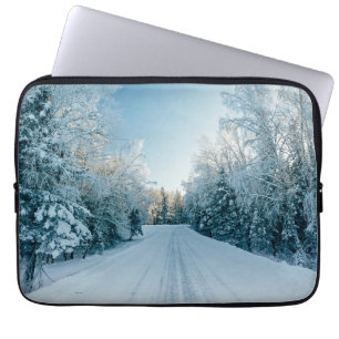 Eis und Schnee   Frozen Winter Road Russland, Sibi Laptopschutzhülle