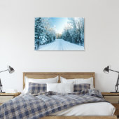 Eis und Schnee | Frozen Winter Road Russland, Sibi Leinwanddruck (Insitu (Schlafzimmer))