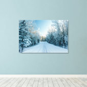 Eis und Schnee | Frozen Winter Road Russland, Sibi Leinwanddruck (Insitu (Holzboden))