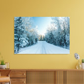 Eis und Schnee | Frozen Winter Road Russland, Sibi Leinwanddruck (Insitu (Wohnzimmer))