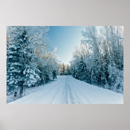 Eis und Schnee | Frozen Winter Road Russland, Sibi Poster (Vorne)