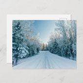 Eis und Schnee | Frozen Winter Road Russland, Sibi Postkarte (Vorne/Hinten)
