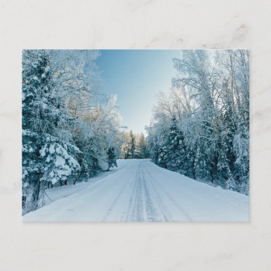 Eis und Schnee | Frozen Winter Road Russland, Sibi Postkarte (Vorderseite)