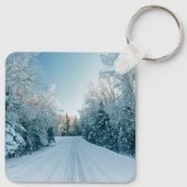 Eis und Schnee | Frozen Winter Road Russland, Sibi Schlüsselanhänger (Rückseite)