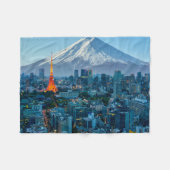 Eis und Schnee | Fuji & Tokyo Skyline Fleecedecke (Vorderseite (Horizontal))