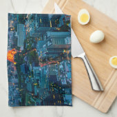 Eis und Schnee | Fuji & Tokyo Skyline Geschirrtuch (Viertel Falte)