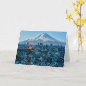 Eis und Schnee | Fuji & Tokyo Skyline Karte (Gelbe Blume)