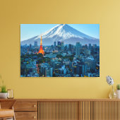 Eis und Schnee | Fuji & Tokyo Skyline Leinwanddruck (Insitu (Wohnzimmer))