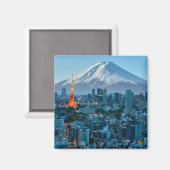 Eis und Schnee | Fuji & Tokyo Skyline Magnet (Vorderseite/Rückseite)