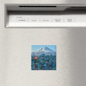 Eis und Schnee | Fuji & Tokyo Skyline Magnet (In Situ (Geschirrspüler))