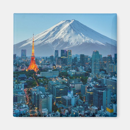 Eis und Schnee | Fuji & Tokyo Skyline Magnet (Vorne)