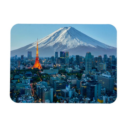 Eis und Schnee | Fuji & Tokyo Skyline Magnet (Horizontal)