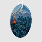 Eis und Schnee | Fuji & Tokyo Skyline Ornament (Vorderseite)