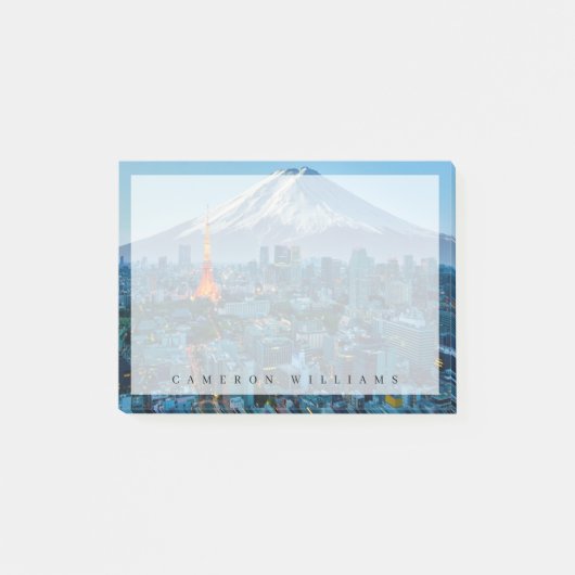 Eis und Schnee | Fuji & Tokyo Skyline Post-it Klebezettel (Vorderseite)
