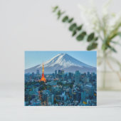 Eis und Schnee | Fuji & Tokyo Skyline Postkarte (Stehend Vorderseite)