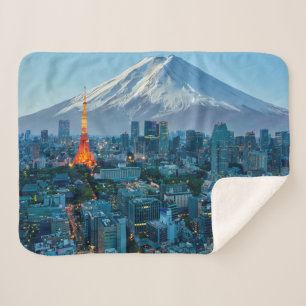 Eis und Schnee Fuji & Tokyo Skyline Sherpadecke