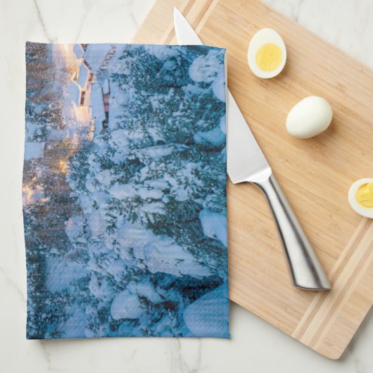 Eis und Schnee | Graubunden, Engadin, Schweiz Geschirrtuch (Viertel Falte)